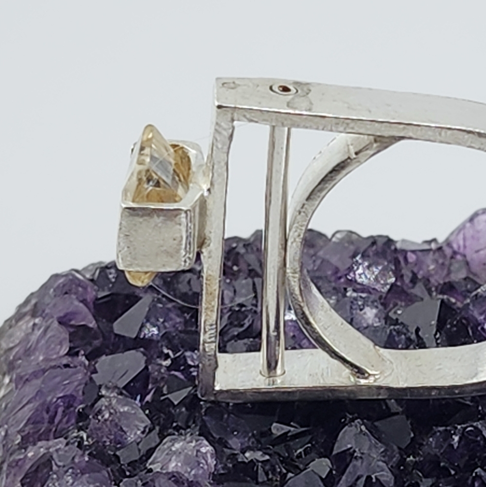 AVANT GARDE CITRINE EMERALS CUT RING HANDMADE IN STERLING SILVER SZ 7 - Picture 10 of 13